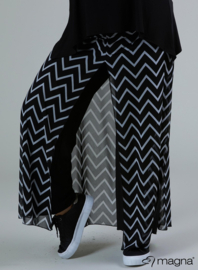 Broek Basic met chiffon laag(D-4003-PR) 310001-Zig Zag Big