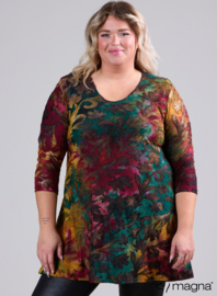 Lange basic shirt (B-6004-MSH) U51038-Fall Leaves Green-Red