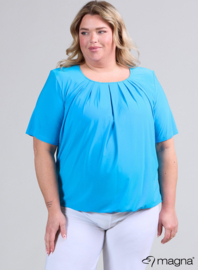Short Sleeve Puffy Shirt (B-8018) 011-Turquoise