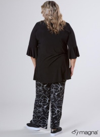Flared Sleeves Relaxed Tunic (C-2503) 001-Zwart