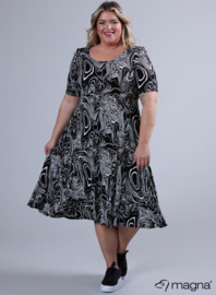 Long A-Line Dress (C-2203-VP) 20001-Flowing Waves BW
