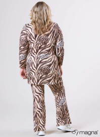 Long Sleeve A-Line Tunic (B-2401-PRINT) T71064-Animal Waves Brown