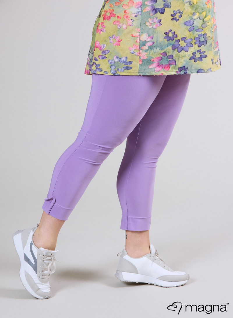 Legging met omslag en knoop (F-03) 003-Lila