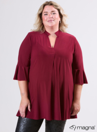 Flared Sleeves Relaxed Tunic (C-2503) 032-Wine Red