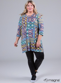 Relaxed V-Strap tunic (C-2320-VP) U79021-Aztec Aqua-Purple