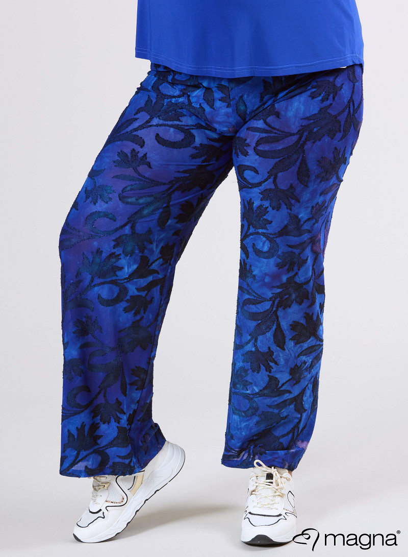 Broek Basic (D-03-MSH) U51060-Fall Leaves Royal Blue