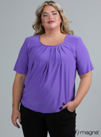 Short Sleeve Puffy Shirt (B-8018) 021-Purple