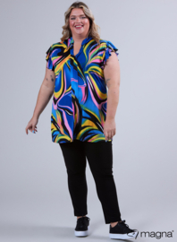 Sleeveless Frill Tunic (C-2305-PR) W64060-Rainbow Waves Blue