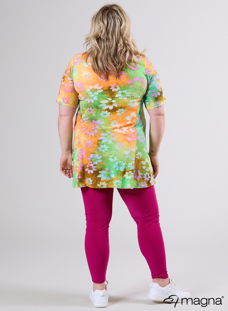 A-Line Short Sleeve Shirt (B-2508-MSH) T76008-Daisy Orange-Pink-Lime