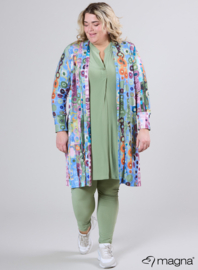 Open Front Loose Cardigan (N-2201-PRINT) T41071-Wall Deco Blue-Pink