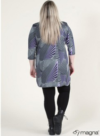 Simple Pocket Tuniek (C-2022-VISprint) Y87021-Abstract Triangle Design Purple