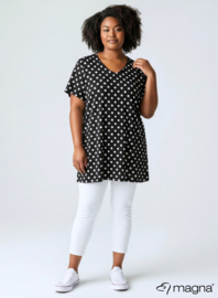 Short Sleeve A-lijn Shirt (B-9004-PRINT) 411001-Medium Polka Black