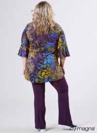 Flared Sleeves Relaxed Tunic (C-2503-MSH) T87059-Drop Shapes Purple