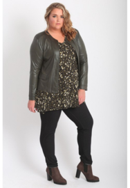 Kort Leather Look jasje (K-31-LL) 031-D.Groen