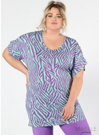 Oversized Shirt (ME-TU-1015) Y02021-Graphical Zebra Purple