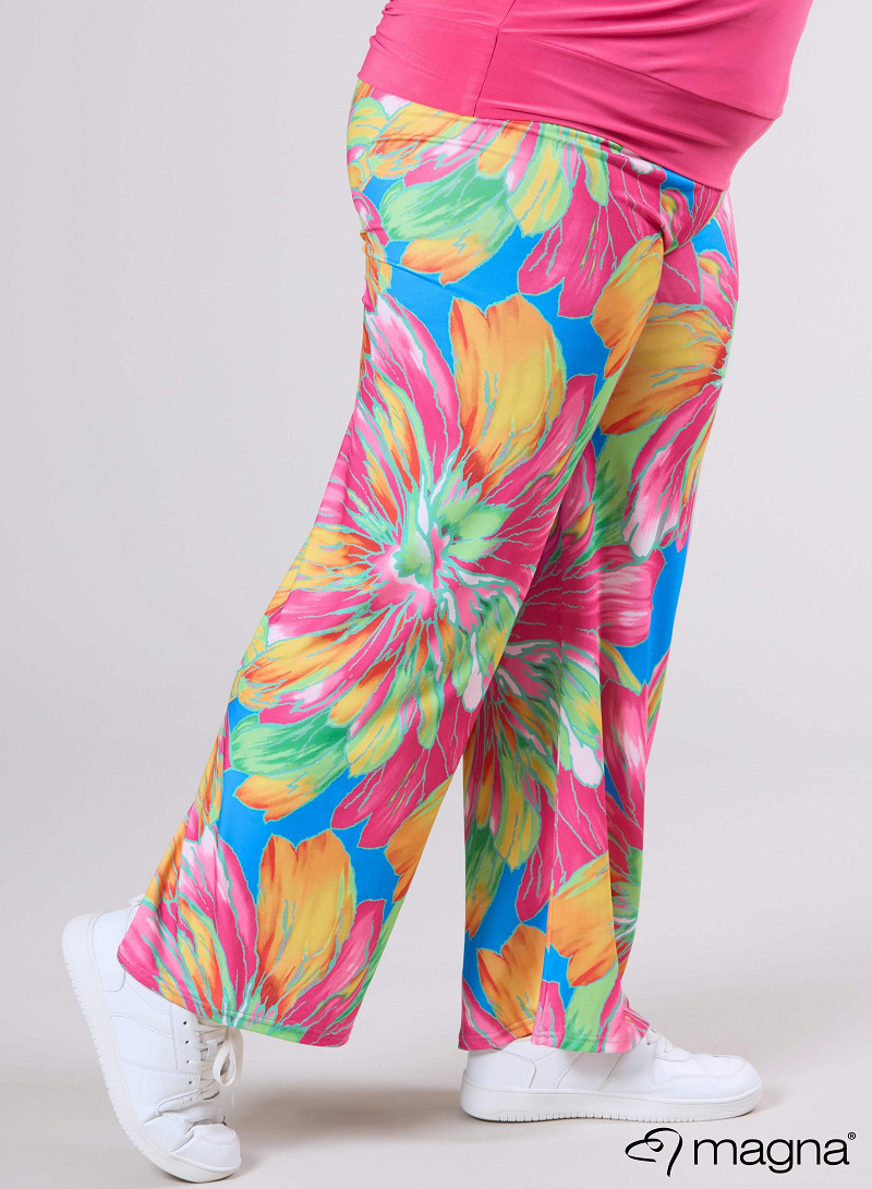 Broek Basic (D-03-PR) T75006-Neon Flower Pnk-Green