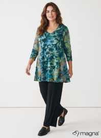Long Sleeve A-Line Tunic (B-2401-MSH) T09038-Midnight Forest Green