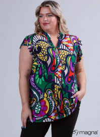 Sleeveless Frill Tunic (C-2305-PR) V63058-Wall Art Green