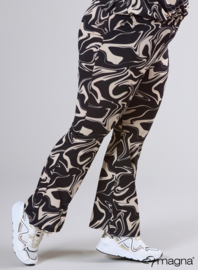 Relaxed Pocket Flared Pants (D-2403-PRINT) U35014-Ocean Waves Sand