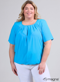 Short Sleeve Puffy Shirt (B-8018) 011-Turquoise