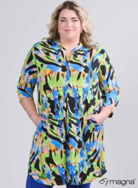 A-Line Long Pocket Tunic (C-2217-PR) T38060-Fluo Splash Blue