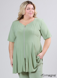 A-Line Shaped Zipper Tunic (C-2605) 022-Light Khaki