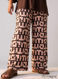 Broek Basic (D-03-PRINT) T16064-Bulky Letters Brown