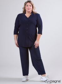 Button Tunic V-Shaped Neckline (C-2506) 017-Navy