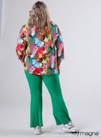 Comfy Button Flap Tunic (C-2504-PRINT) U32058-Butterfly Garden Green