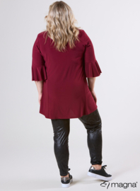 Flared Sleeves Relaxed Tunic (C-2503) 032-Wine Red