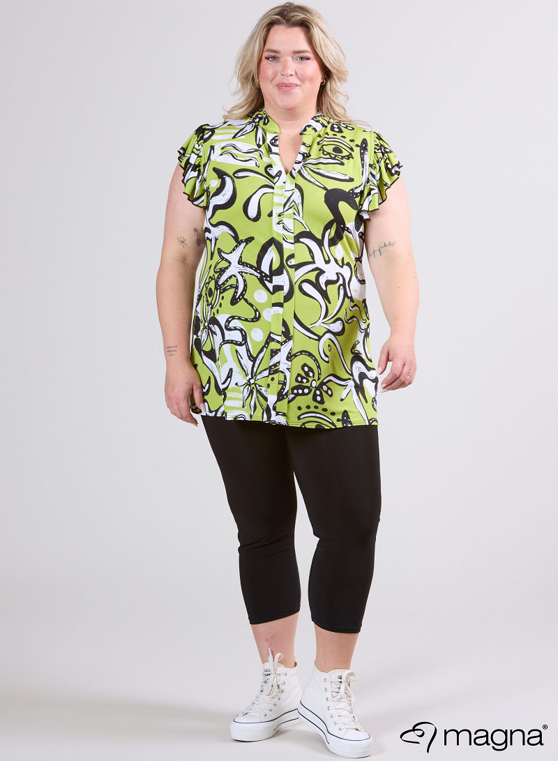 Sleeveless Frill Tunic (C-2305-PR) U24008-Groovy Lime