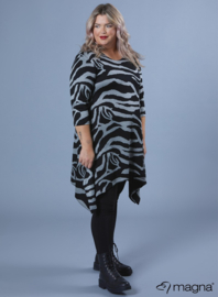 Tuniek Punten 3Q-mouw(C-0001-HVP) - W24010-Big Zebra Grey
