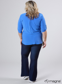 Roll Sleeve Top (B-9001) 071-Dr.Sky Blue