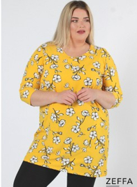 Simple Tunic  (ZF-TU-1005-pr) Y80076-Flower Yellow