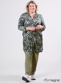 A-Line Long Pocket Tunic (C-2217-PR) T71080-Animal Waves Green