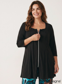 A-Line Shaped Zipper Tunic (C-2606) 001-Zwart