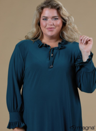 Tunic with frill elements (C-2308) 038-Bottle Green