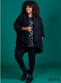Oversized  Knitted Cardigan (SF-SW-2001) 001-Zwart