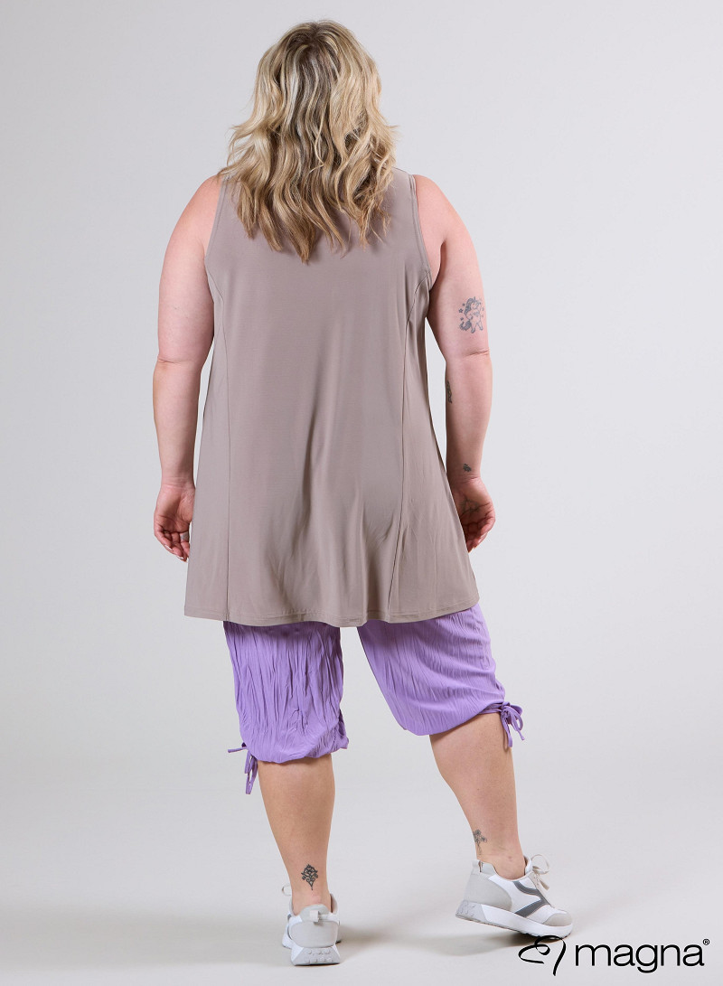 A-Line Sleeveless tunic/top (A-2302-SOLID) 014-Sand