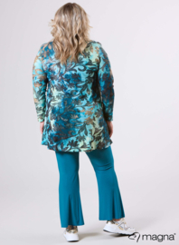 Long Sleeve A-Line Tunic (B-2401-MSH) U51048-Fall Leaves Petrol
