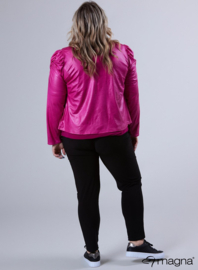 Kort Leather Look Puff Shoulder Jacket (K-2401-LL) 056-Magenta