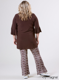 Flared Sleeves Relaxed Tunic (C-2503) 064-Brown