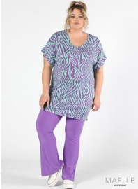 Oversized Shirt (ME-TU-1015) Y02021-Graphical Zebra Purple