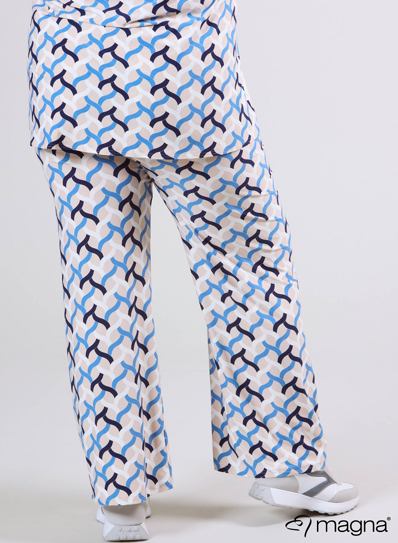 Broek Basic (D-03-PR) T72071-Woven Blue-Sand