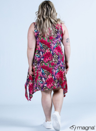 A-Shaped Sleeveless Split Dress (C-2323-PRINT) W67006-Summer Jungle Pink