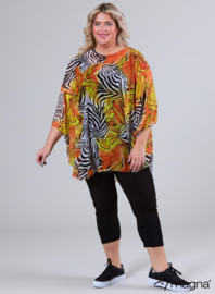Poncho WINGS chiffon print (M-0004-CHP) V07019-Zebra Orange
