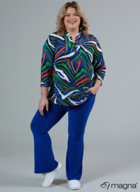 Roll Sleeve Top (B-9001-PR) V76060-Multi Zebra Blue