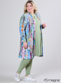 Open Front Loose Cardigan (N-2201-PRINT) T41071-Wall Deco Blue-Pink
