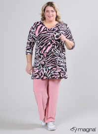 Lange basic shirt (B-6004-PRINT) T40075-Art Zebra Dust Pink