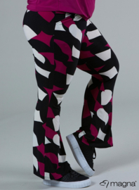 Relaxed Pocket Flared Pants (D-2403-PRINT) V75056-Diamond Blocks Magenta
